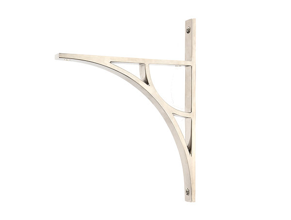 Tyne Shelf Bracket, 26cm H x 7.9cm W x 2cm D, Polished Nickel