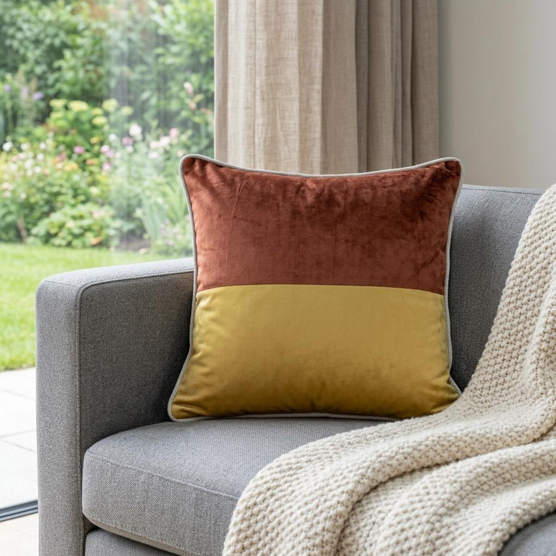 Coussin décoratif doré 20 po, Doré / Brun
