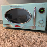 Nostalgia Retro 0.9 Cu. ft. 800-Watt Countertop Microwave Oven - Aqua