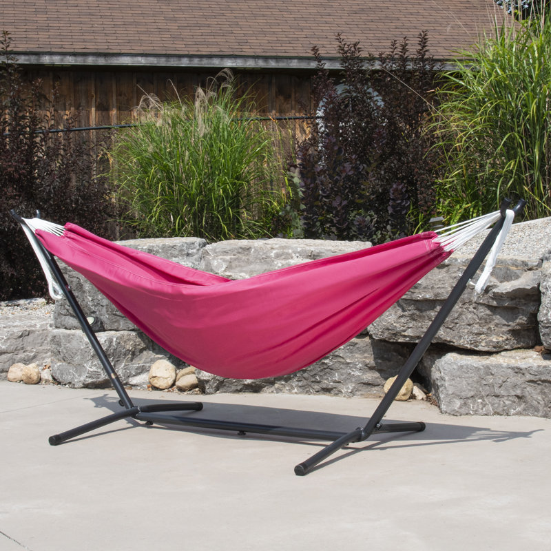 Fiona Double Hammock with Stand, Hot Pink