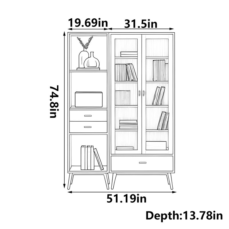 Modern simple log bookcase