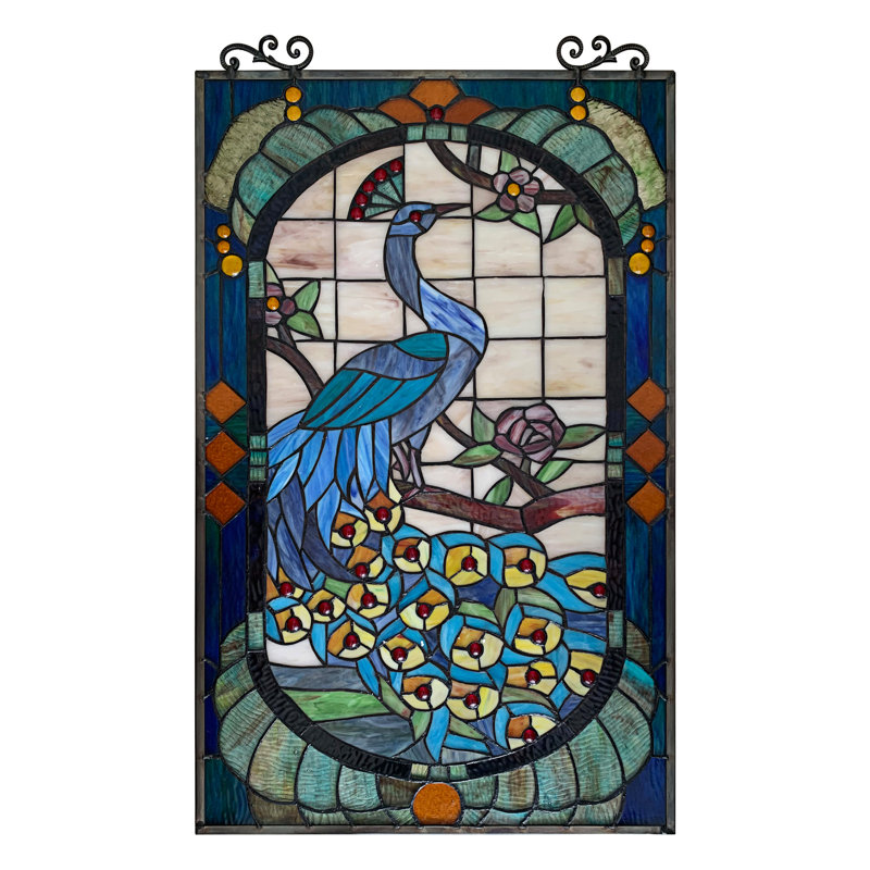 Panneau de fenêtre en vitrail animalier, clair
