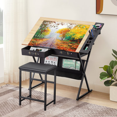 Yumisani Drawing Desk with Stool