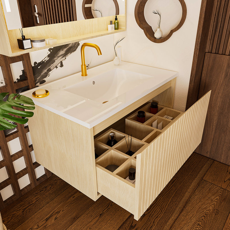 Armoire de meuble-lavabo 30 po sans lavabo en céramique, Beige