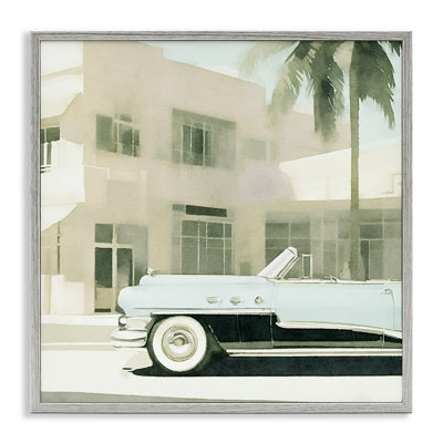 «Miami Car & Palm Tree», art giclée par Noah Bay