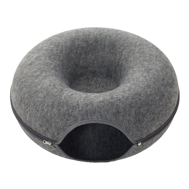 Wimberley Velvet Nest Pet Bed, Dark Grey, 27H x 60 W x 60 D cm