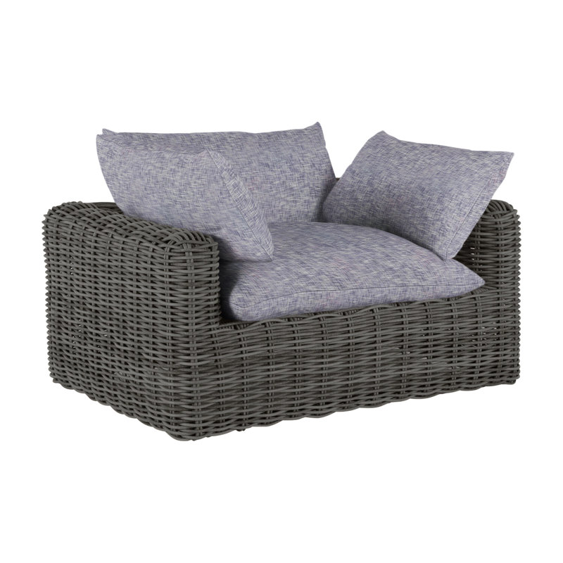 Fauteuil tissé Montecito - Raphia, Raphia, Welt, Argent Vérone