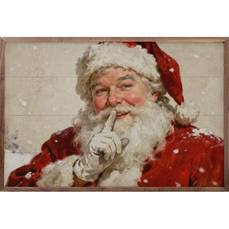Santa Portrait With Snow, H 5 po x l 8 po