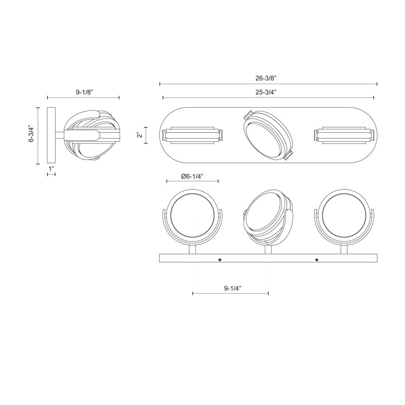 Blanco Dimmable LED Vanity Light, Polished Nickel/Alabaster