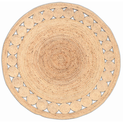 Round Webbe Geometric Hand Woven Area Rug