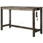 Table de bar 3 pièces : Bois massif avec rangement intégré, 2 tabourets rembourrés en lin mélangé, style transitionnel, pour coin repas, prise électrique, beige, repas en famille
