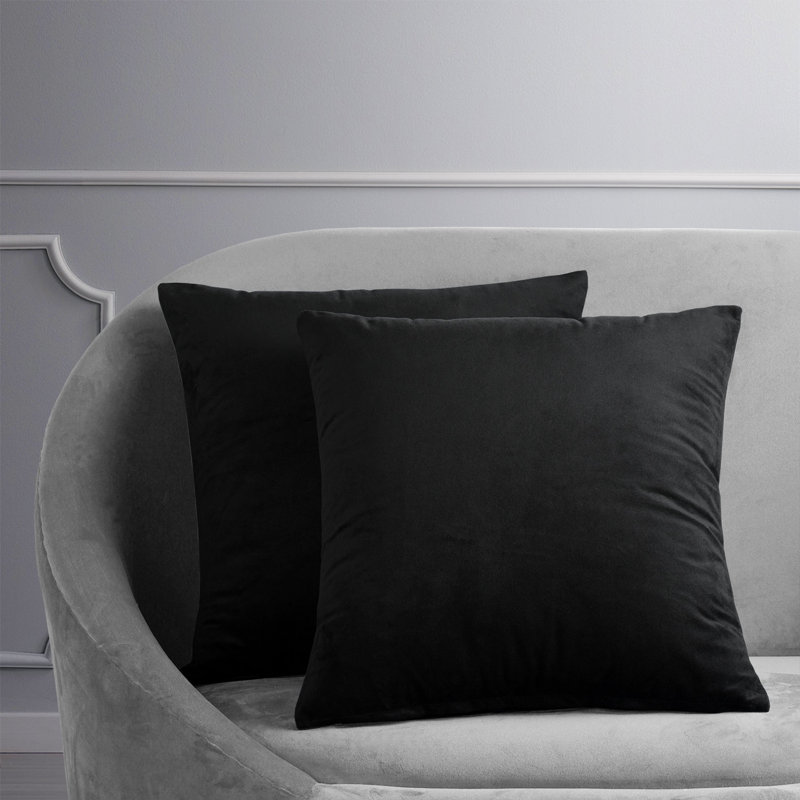 Signature Velvet Throw Pillow Covers - Decorative Pillow Covers, Warm Black