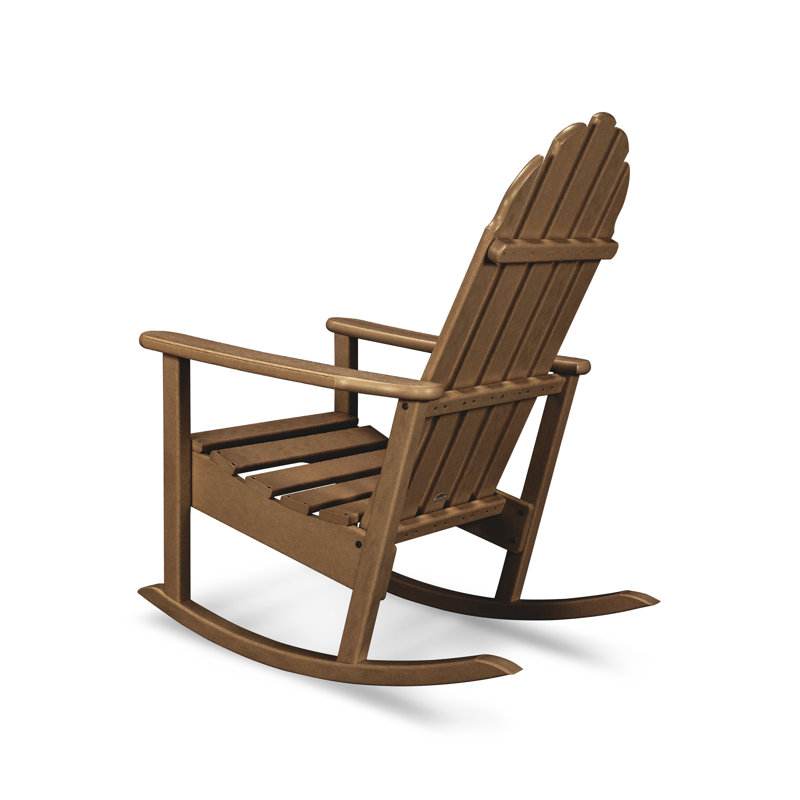 POLYWOOD Classic Adirondack Rocking Chair, Dark Teak