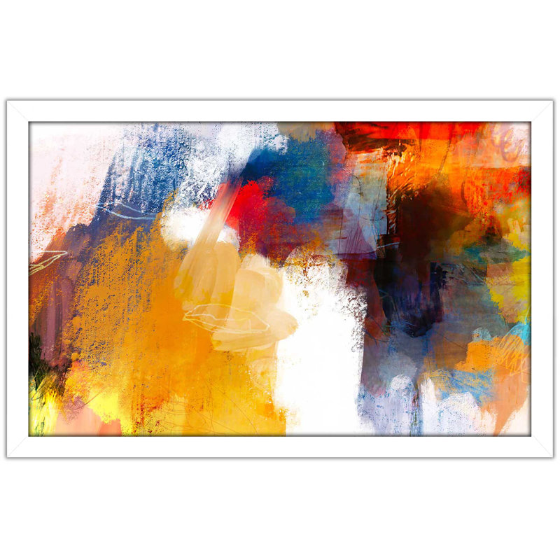 C'est une fête I - Peinture, Cadre blanc, H 21,5 po x l 27,5 po x P 0,75 po