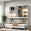 Lit escamotable simple peu encombrant, bois aggloméré et tablettes modernes