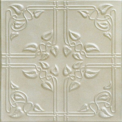 Tuile de plafond en polystyrène collé 1,6 pi x 1,6 pi Ivy Leaves