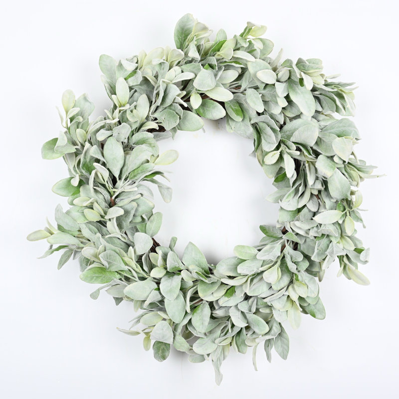 24" Faux Lambs Door Wreath