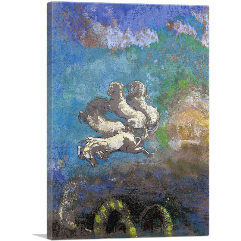 «The Chariot of Apollo 1908» par Odilon Redon, reproduction d'art sur toile tendue, H 18 po x l 12 po x P 0,75 po