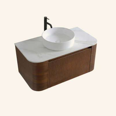 Meuble-lavabo de salle de bain avec lavabo, armoire murale avec porte-serviettes gratuit, conception de lavabo simple en céramique blanche, sans drain et robinet, pré-assemblé
