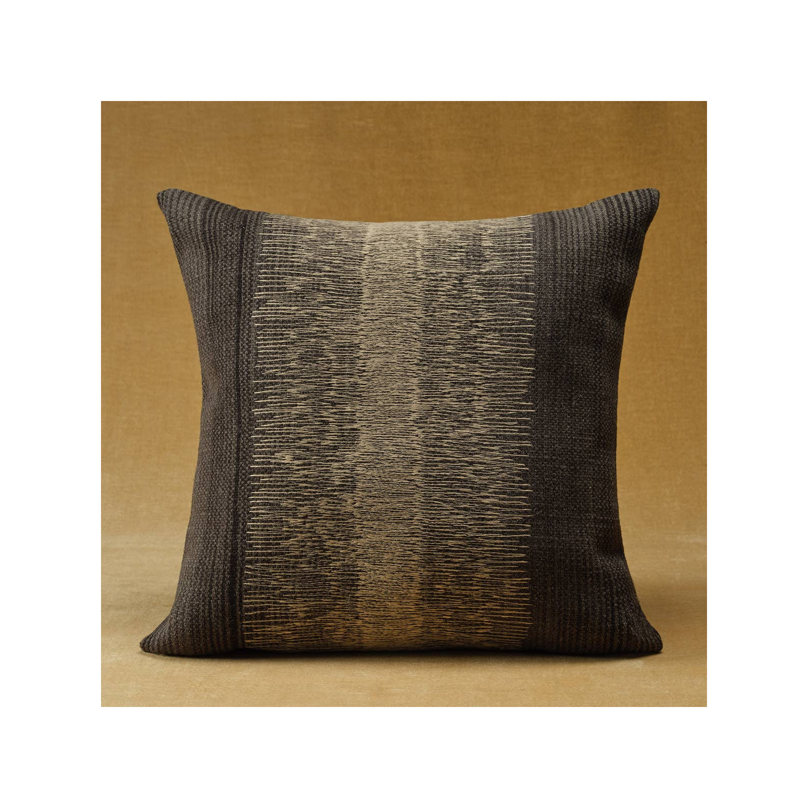 Gowan Handmade Ombre Lumbar Pillow, Down, Black, Square 24"