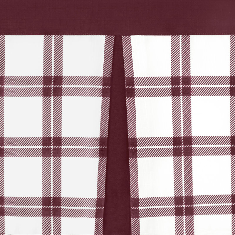 Tate Blue and White Plaid Polyester Kitchen Tier and Valance Set
