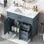 Meuble-lavabo de salle de bain avec lavabo, armoire de salle de bain avec tiroirs, structure solide et panneau de fibres à densité moyenne, deux ensembles