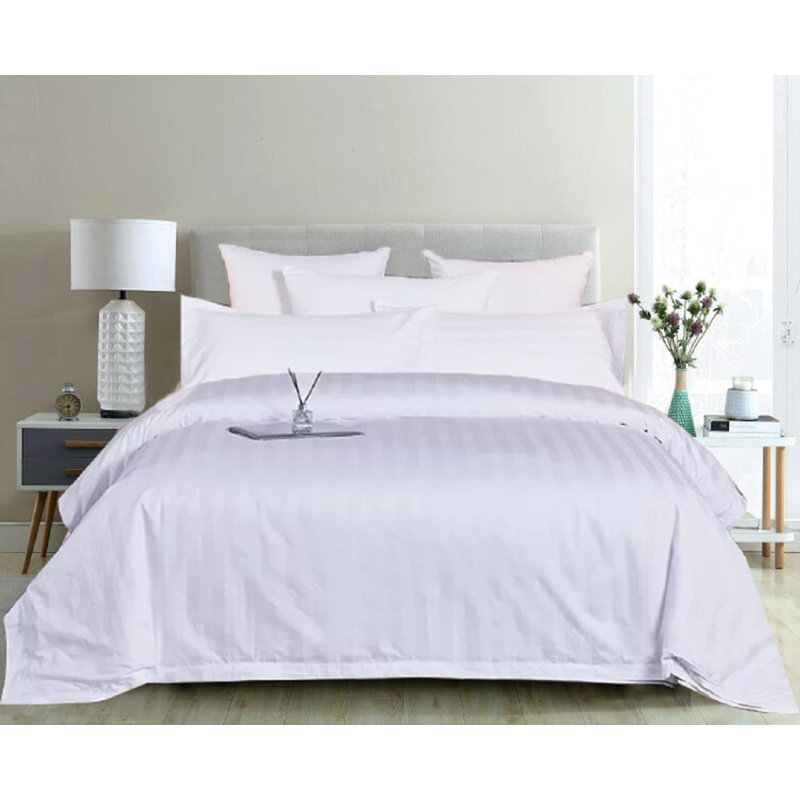 Bottomley Cotton Striped Duvet Cover Set with Pillowcases, Single - 1 Standard Pillowcase