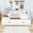 Twin to King Daybed with Storage Bookcases, Built-in Charging Station, Drawers and USB Ports-911945006