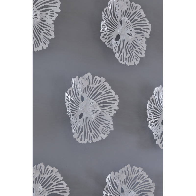 Flower Wall Art Extra Small Metal, White