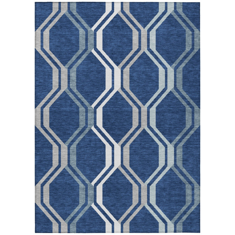 Machine Washable Indoor/Outdoor Hashlamoun ACN2326 Mid-Century Modern Rug, Rectangle 8' x 10'