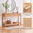Console Table Natural Tone Entryway Table with Bottom Shelf