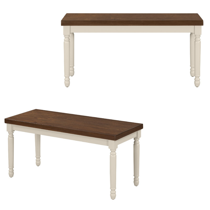 Aliou 6 - Person Four Leg Dining Set, Brown, Cream White, Cream White