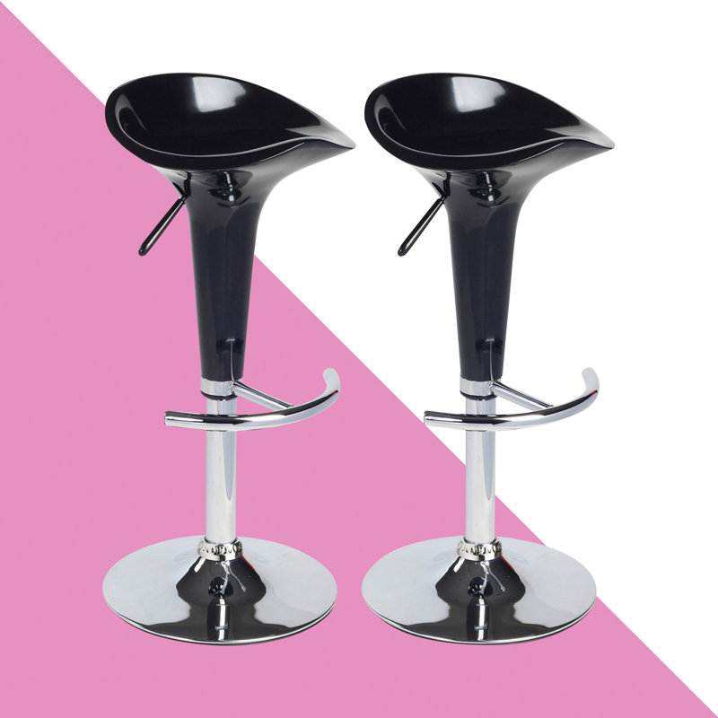 Gibbons Swivel Adjustable Height Counter Stool with Metal Frame, Black