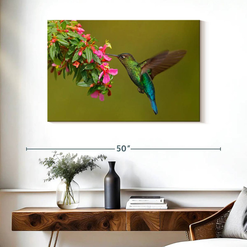 Brampt Hummingbird Feeding, 26'' H x 39'' W