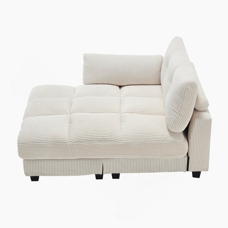 Canapé-lit surdimensionné polyvalent avec caractéristiques avancées, Beige