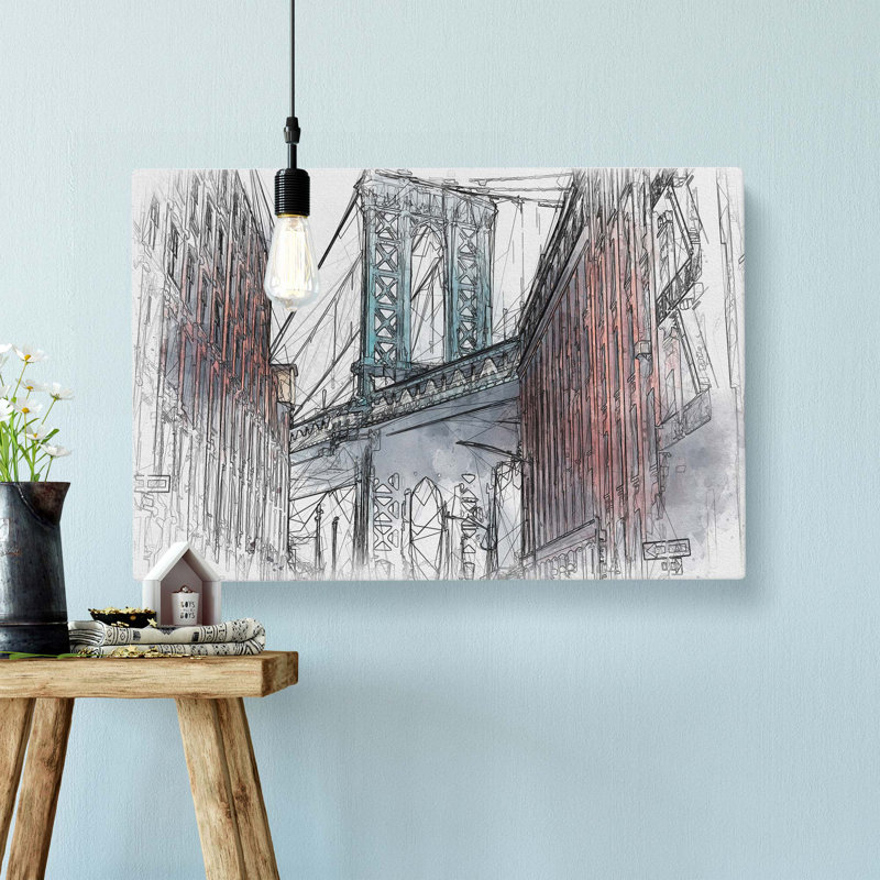 George Washington Bridge in Abstract - Wrapped Canvas, 35cm H x 50cm W x 3cm D