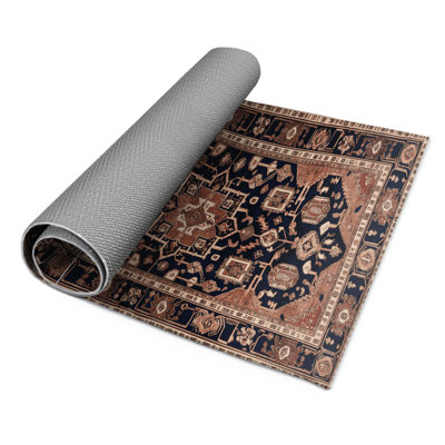 Tapis d'intérieur et d'extérieur brun Persian