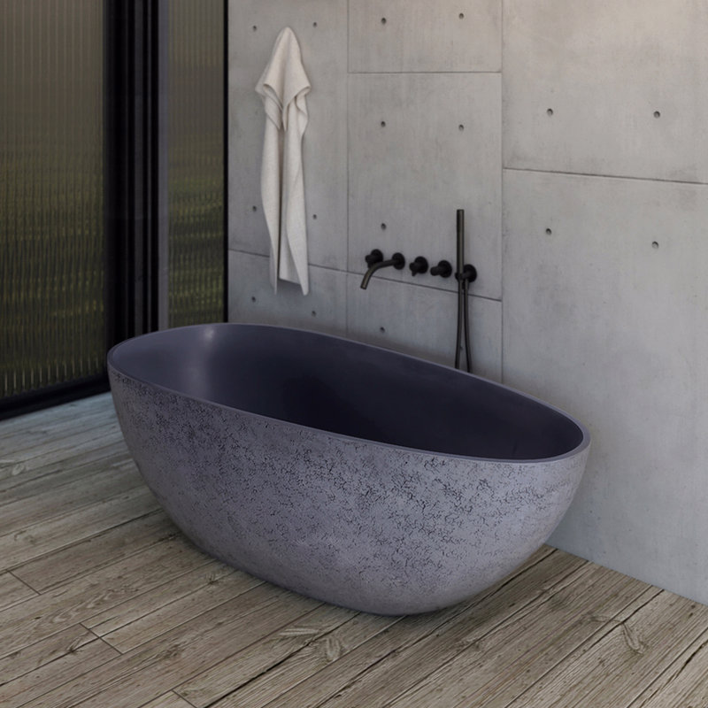 Baignoire de trempage autoportante à surface solide de 65 pouces