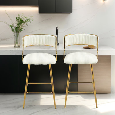 Modern Upholstered Island Counter Height Bar Stools
