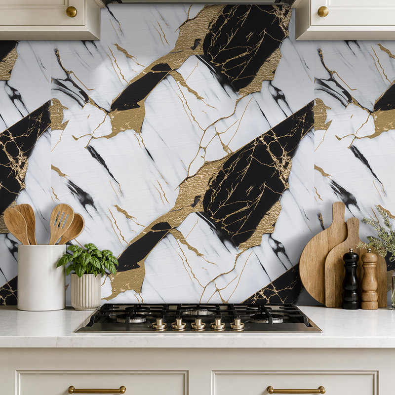 Self-Adhesive Marble Pattern Wall Tile Sticker