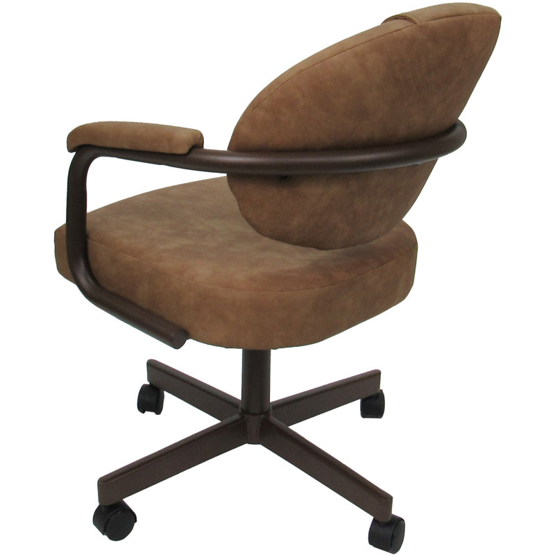 18'' H Upholstered Metal Armchair, Brown