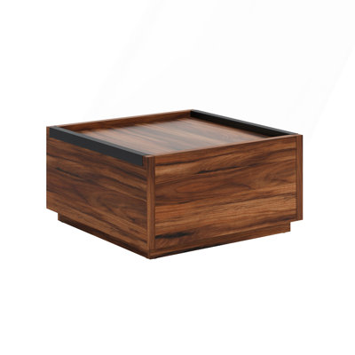 Coffee Table With Full-Extension Drawers, Dark Brown Finish