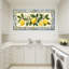 Peinture sur toile Cothran, décoration murale de cuisine méditerranéenne, image vibrante pour la salle à manger ou le vestibule, œuvre d'art sur toile tendue avec châssis jaune et bleu avec cadre intérieur en bois, prête à être suspendue, 12 po x 24 po-129913157-129913156
