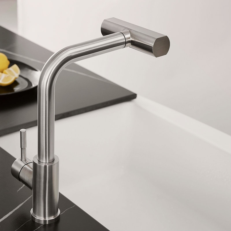 Kitchen Sink Faucet, Kitchen Faucets With Pull Out Sprayer, Bar Faucet Single Hole Faucet, Brushed Nickel