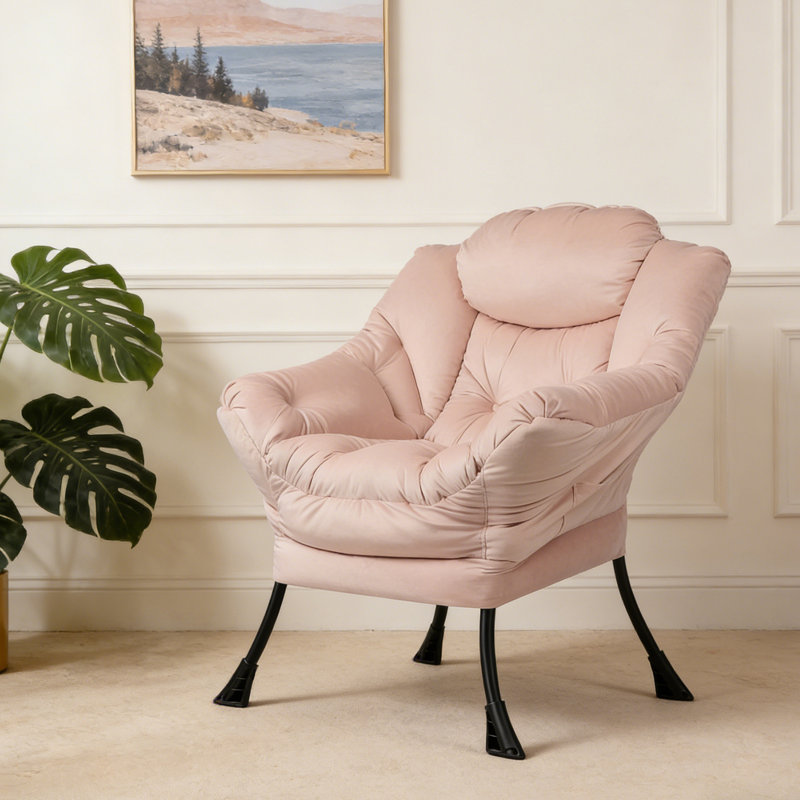 Armchair Accent Chair Lazy Chair, Pink