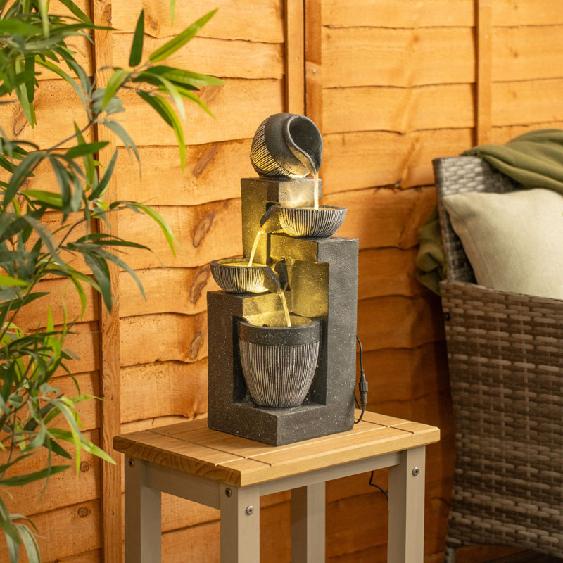 Charna Outdoor Cascade Fountain with Lights