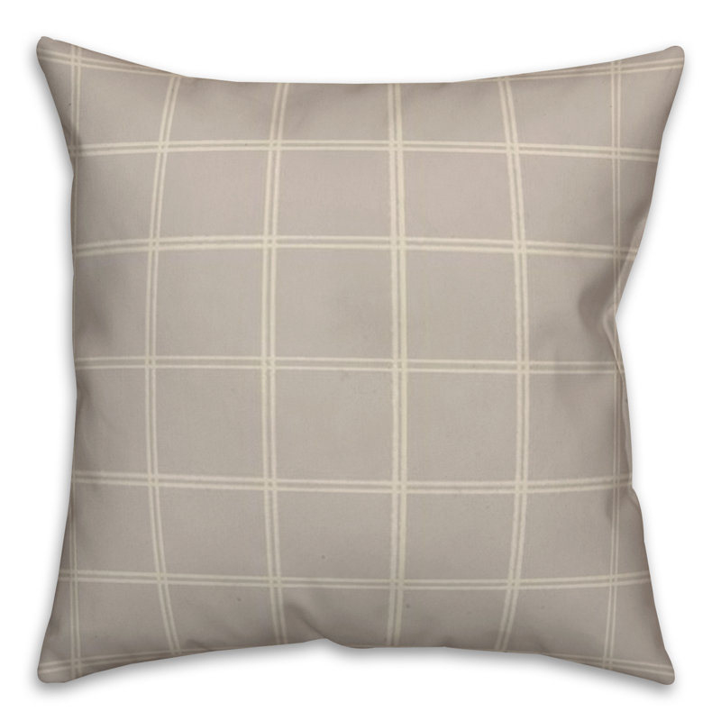  Checkered Square Throw Pillow, Gray/White