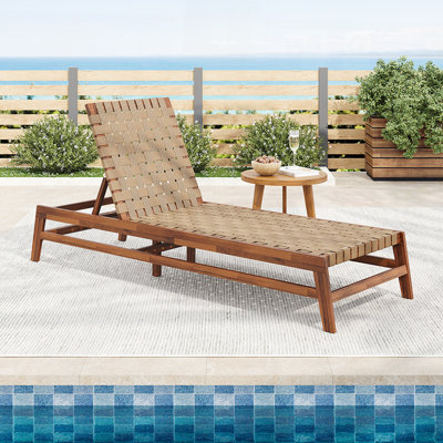 Durable Acacia Wood Outdoor Rope Chaise Lounge with Adjustable Positions for Ultimate Relaxation and Stylish Comfort