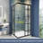 36 in. W x 36 in. D x 71 in. H Sliding Frameless Corner Shower Enclosure in Matte Black with 1/4 in. Grid Glass-123589986-123589985