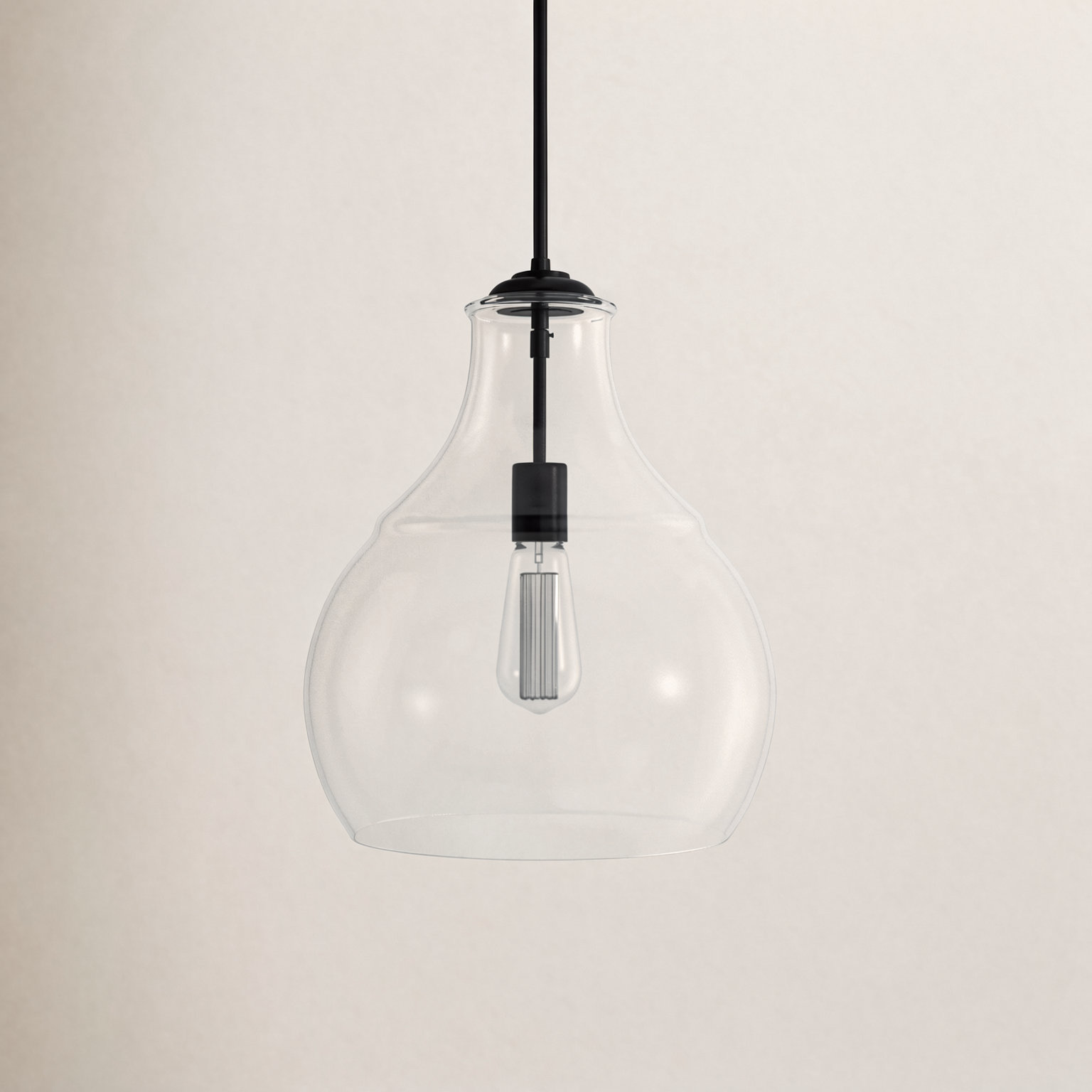Seagrove Single Light Glass Dimmable Pendant, Oil Rubbed Bronze